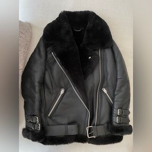 genuine shearling coat size XS